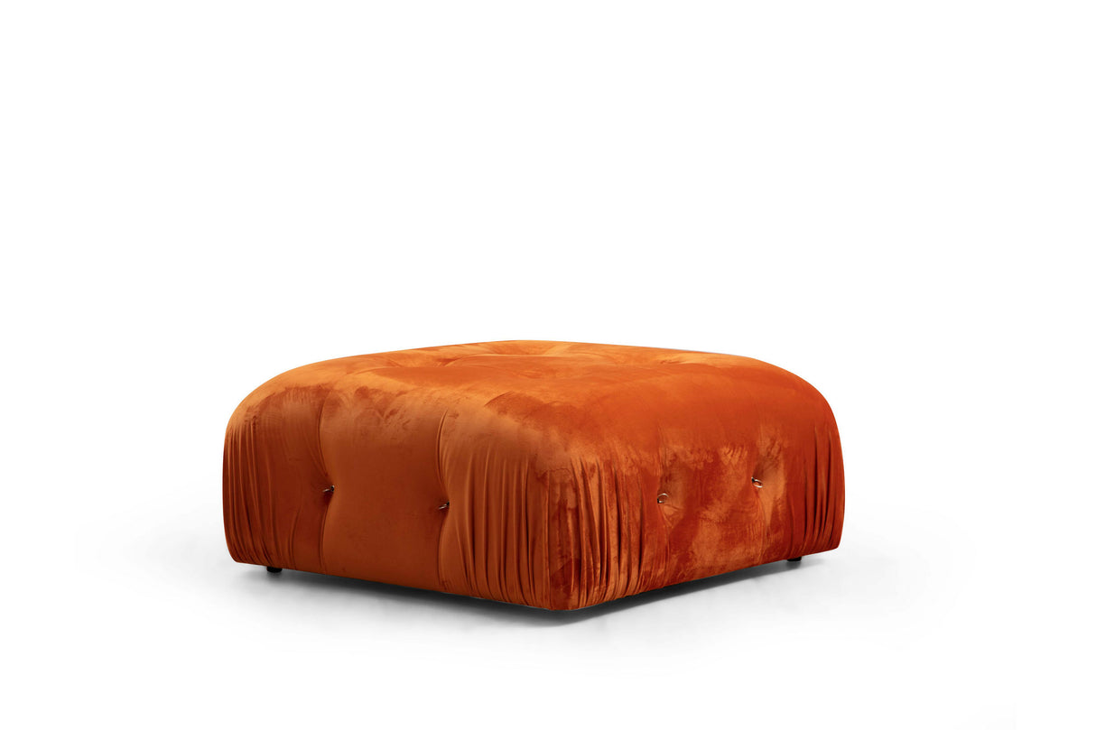 Modular Bank 3-Sitzer mit Hocker Bubble Velvet Oranje