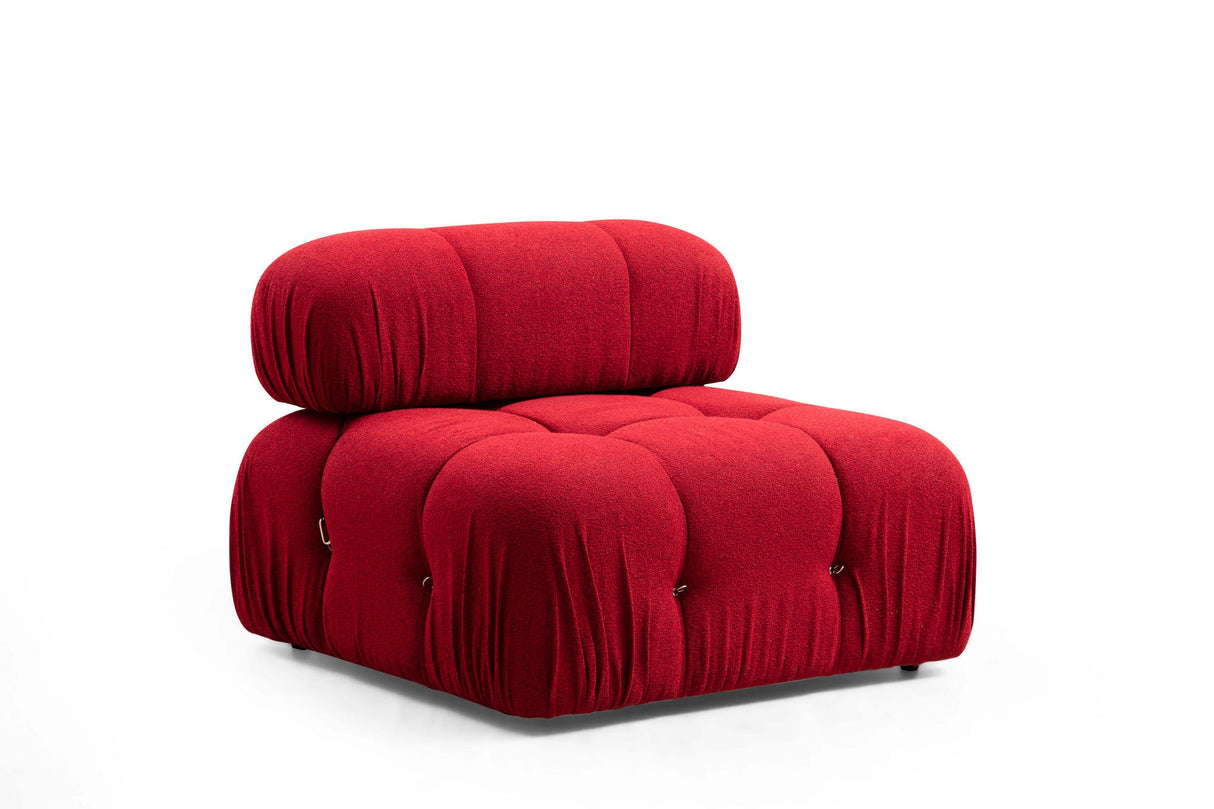 Modulare Bank 3sitzer mit Hocker Bubble Velvet Red