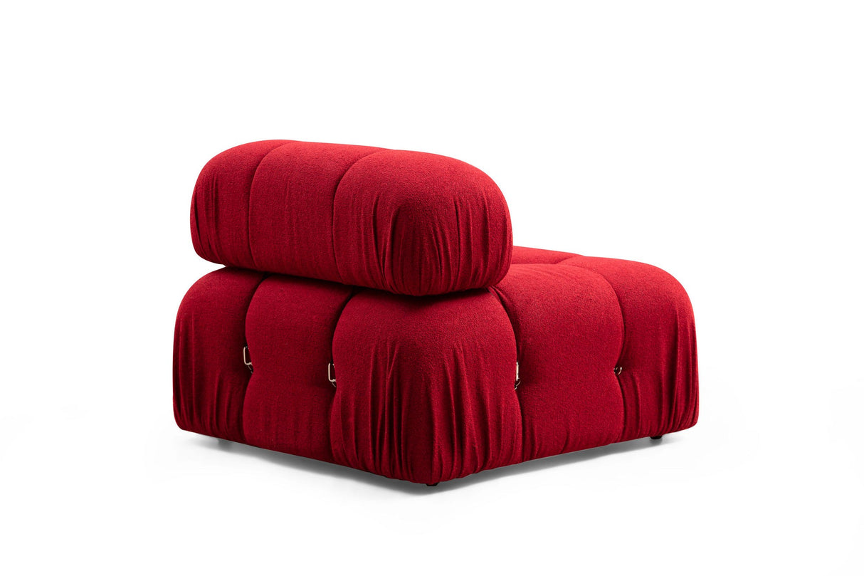 Modulare Bank 3sitzer mit Hocker Bubble Velvet Red