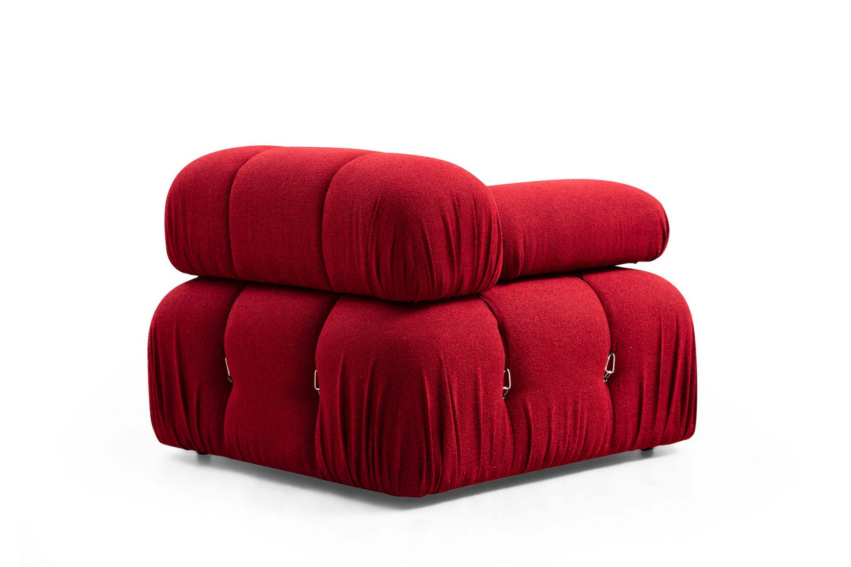 Modulare Bank 3sitzer mit Hocker Bubble Velvet Red