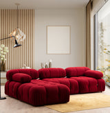 Modulare Bank 3sitzer mit Hocker Bubble Velvet Red