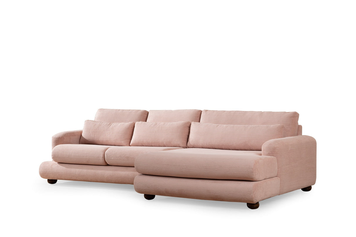 Ecksofa rechts River Pink