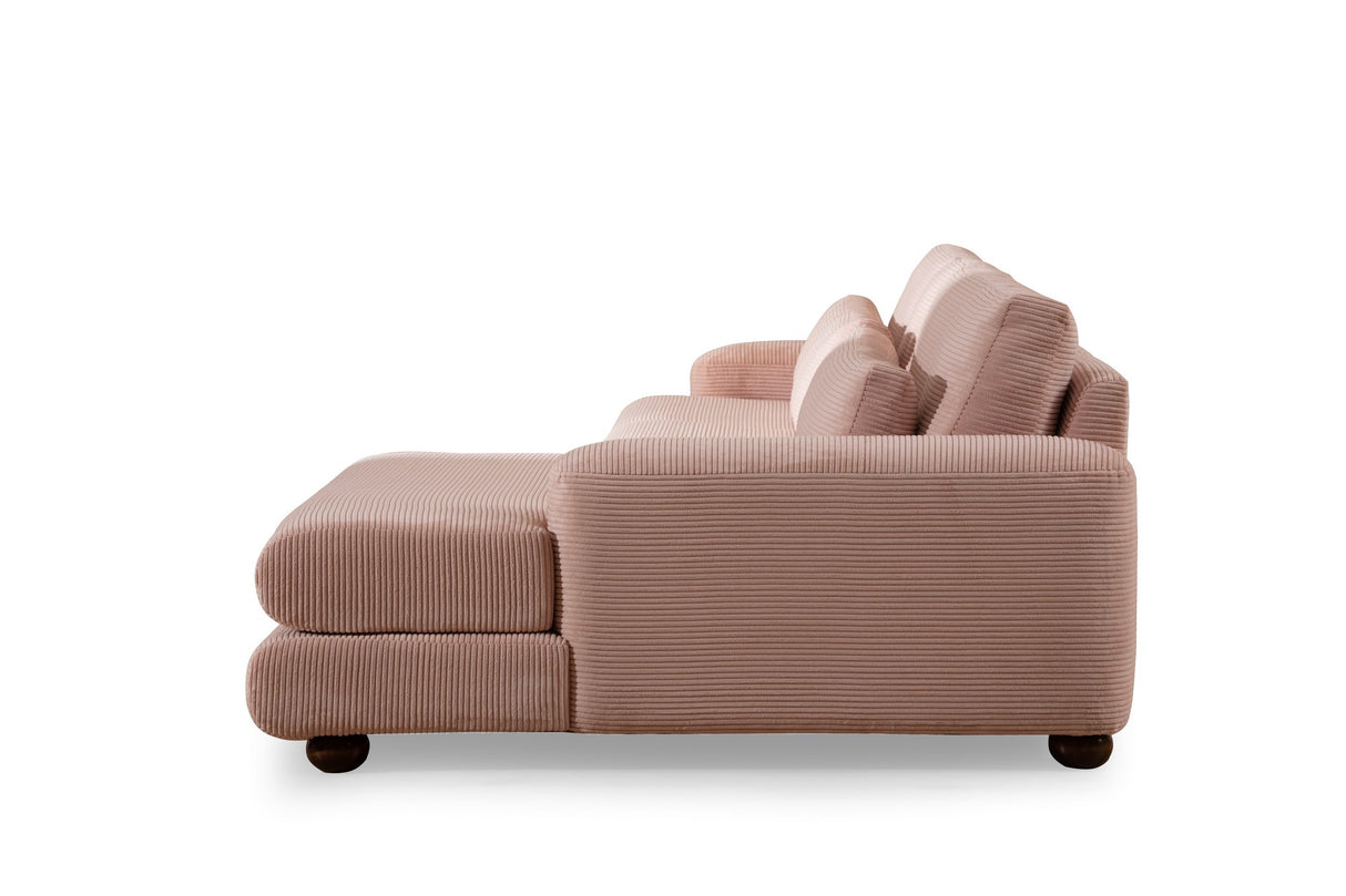 Ecksofa rechts River Pink