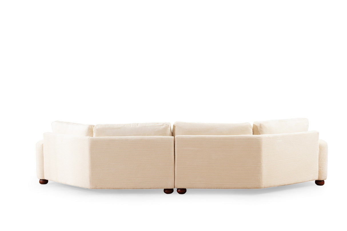 4-Sitzer-Sofa rechts River Beige