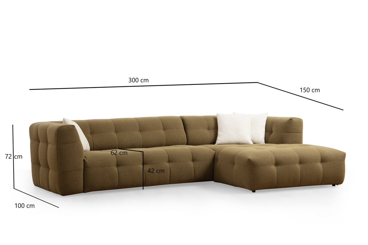 Rechtes Ecksofa Cady Khaki