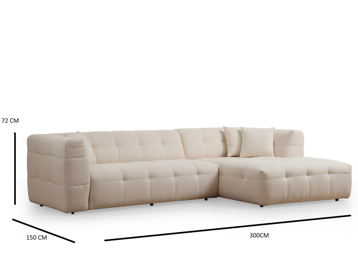 Rechtes Ecksofa Cady Beige