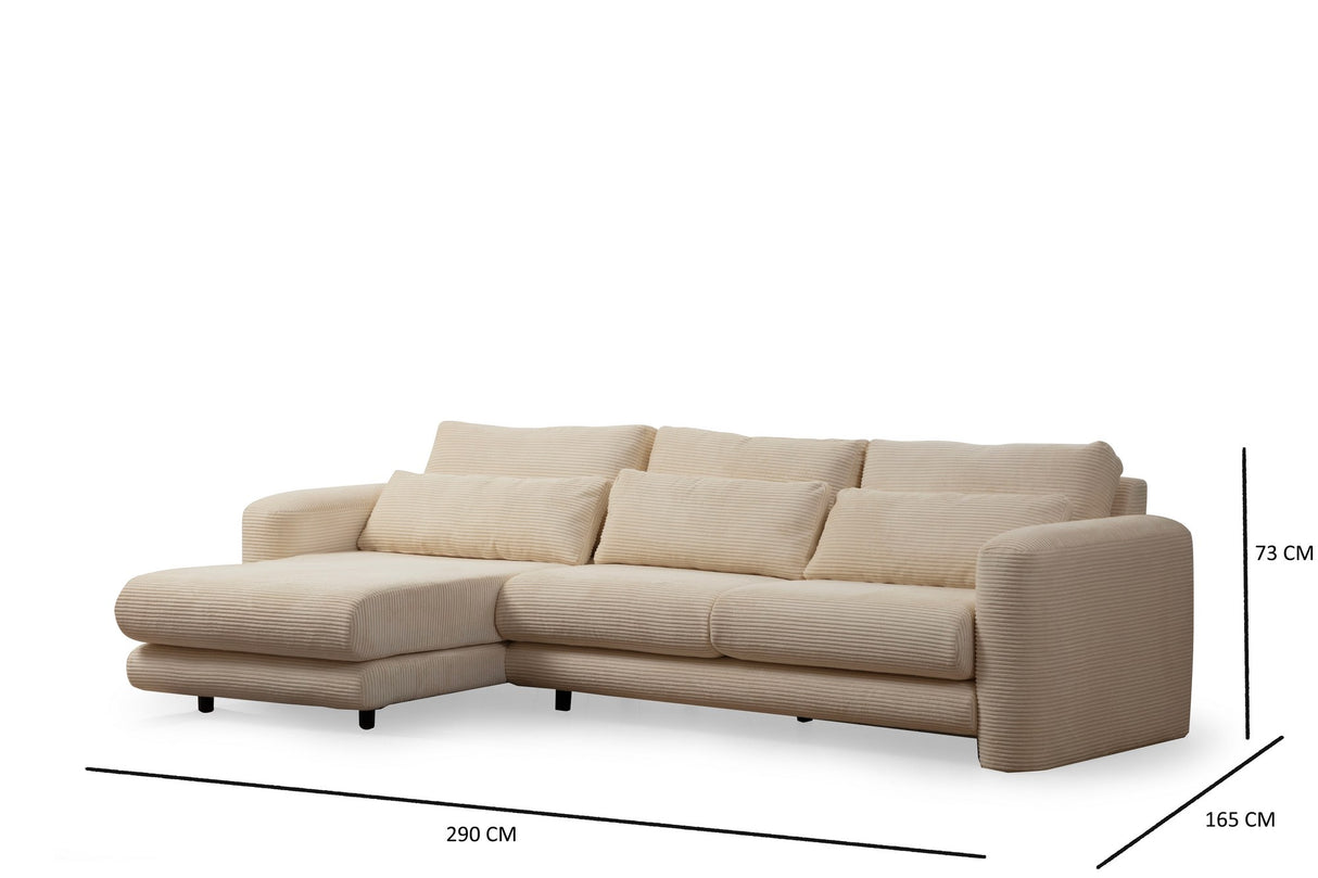 Ecksofa links Lily Beige