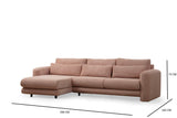 Ecksofa links Lily Pink