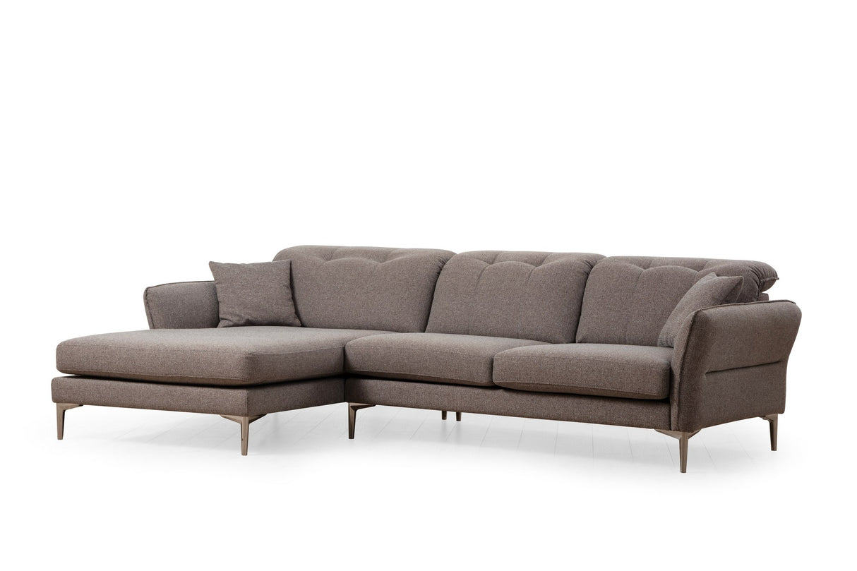 Ecksofa links Costor Grau