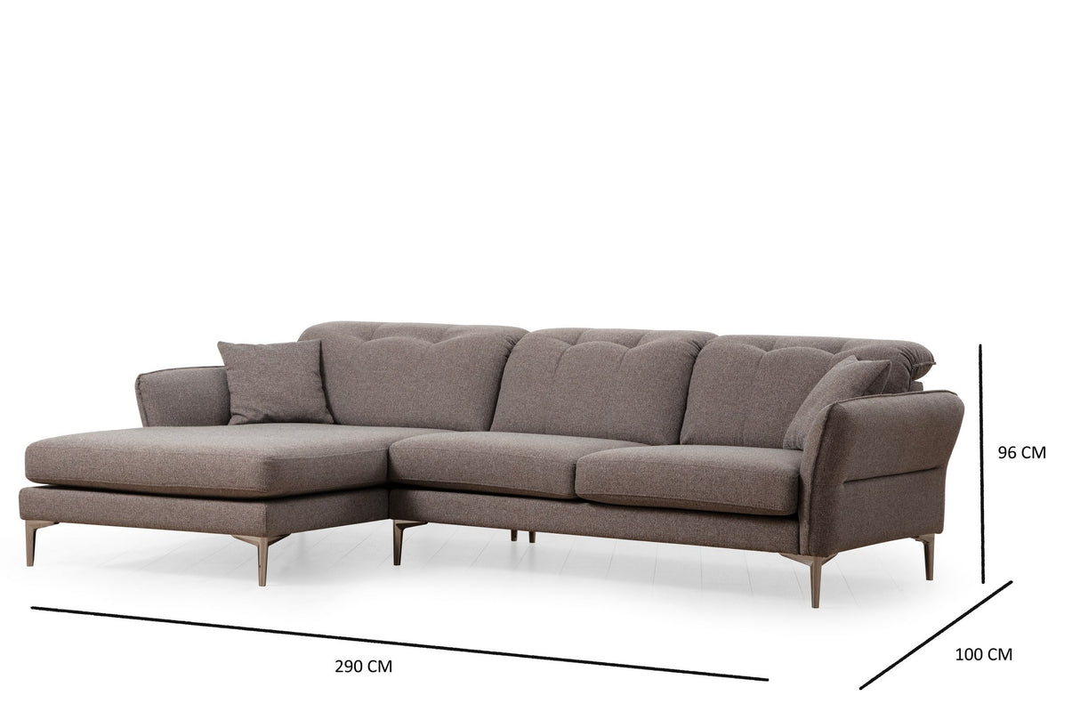 Ecksofa links Costor Grau