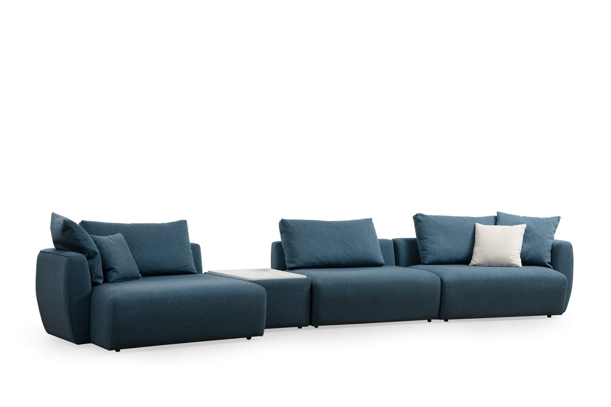 Ecksofa links Maya Blau