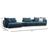 Ecksofa links Maya Blau