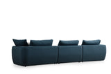 Ecksofa links Maya Blau