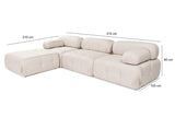 Modulare Bank 3sitzer mit Hocker Doeblo Light Beige