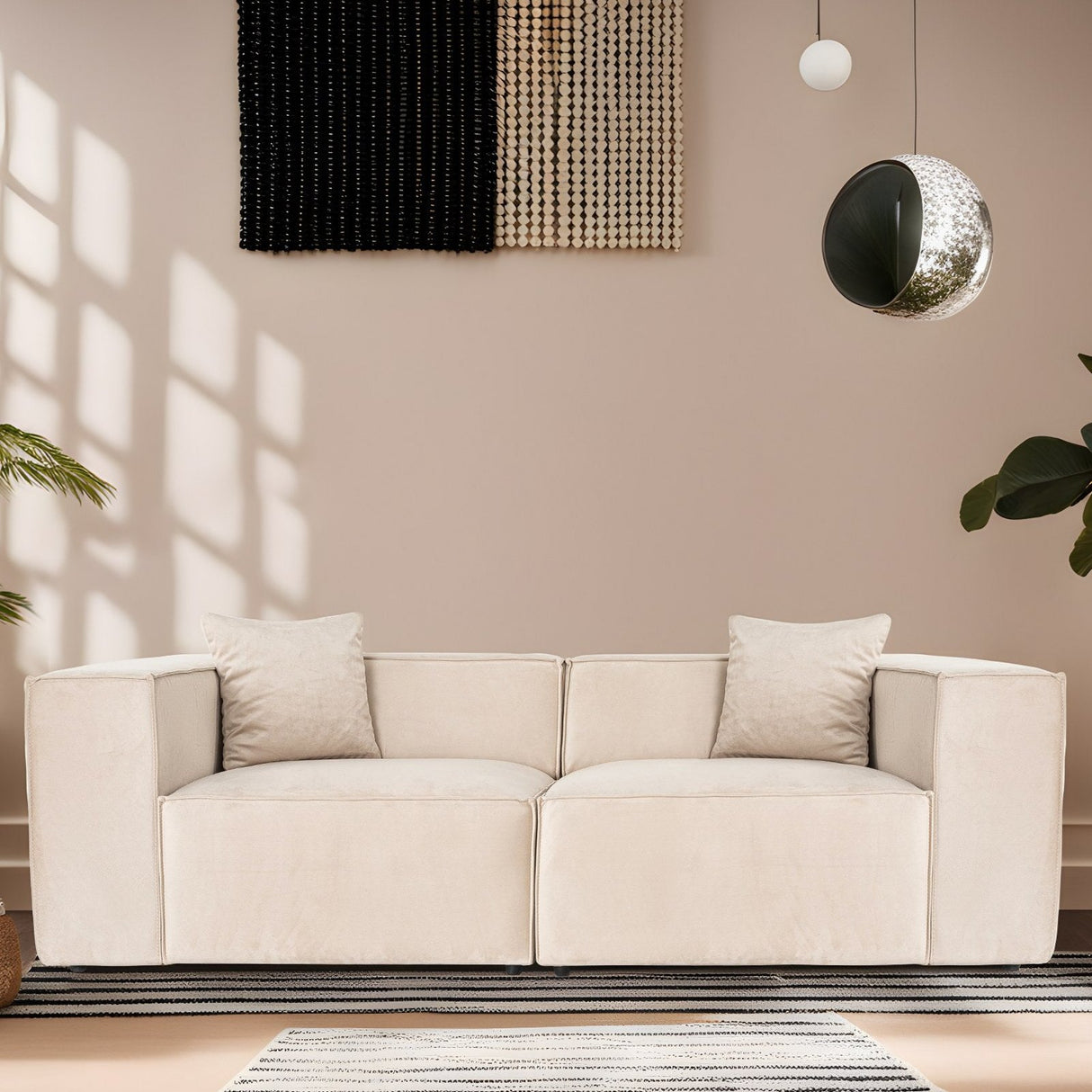 2-Sitzer-Sofa Lora Creme