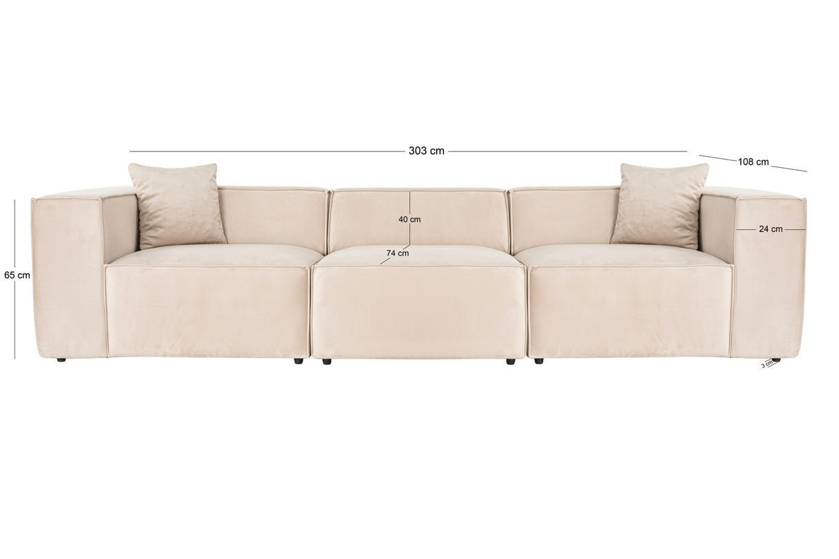 3-Sitzer-Sofa Lora Creme