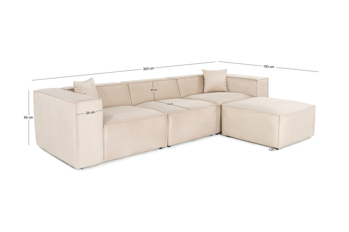 Ecksofa Lora Creme