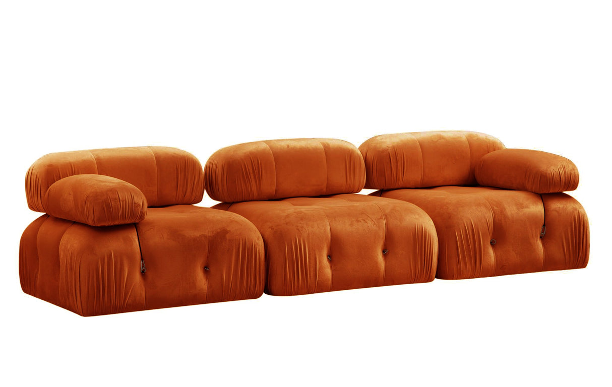 Modular Sofa 3-Sitz Bubble Velvet Orange