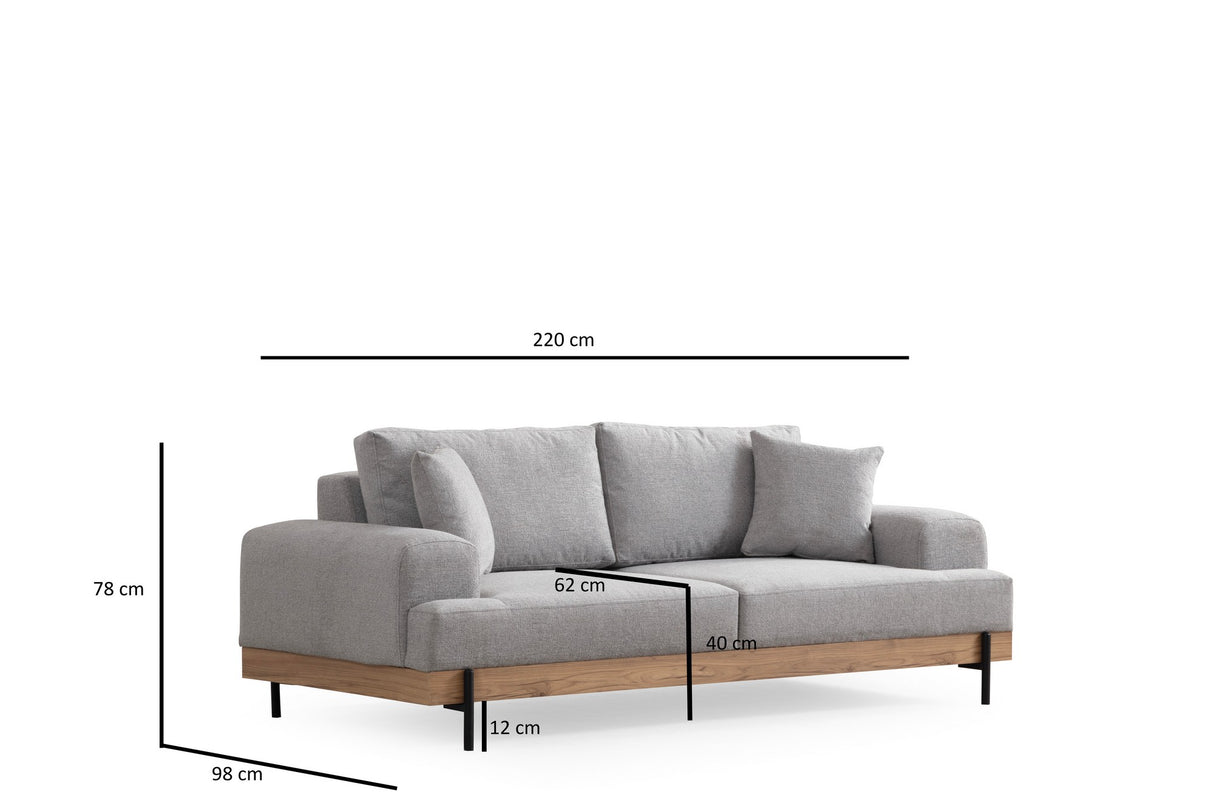 3-Sitzer-Sofa Eti Grey