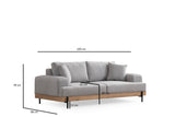 3-Sitzer-Sofa Eti Grey