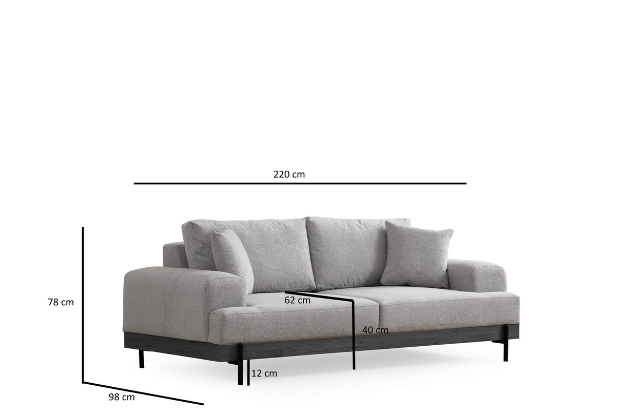 3-Sitzer-Sofa Eti Grey