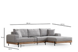 Ecksofa rechts Eti Grey