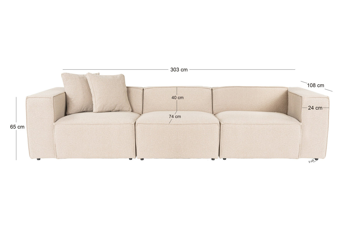 3-Sitzer-Sofa Lora Peach