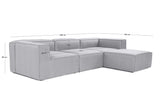 Modulare Bank 3-Sitzer mit Hocker Fora Grey