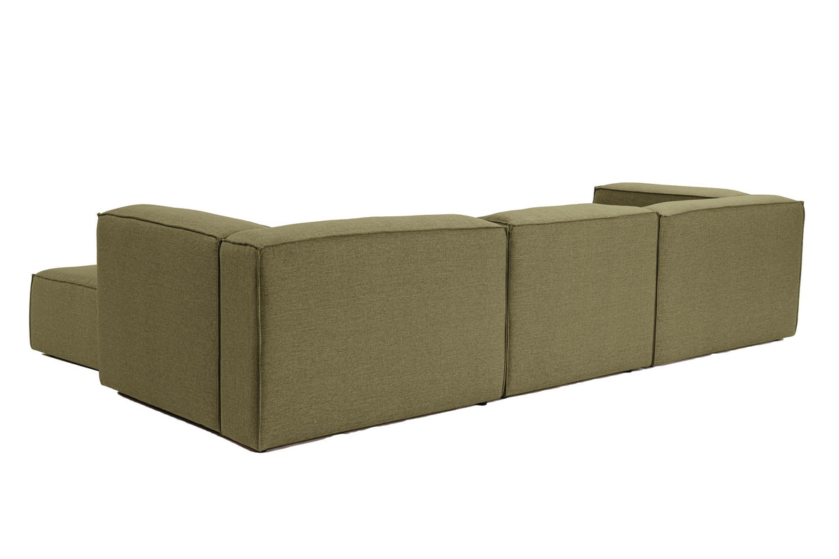 Modulare Bank 3-Sitzer mit Hocker Fora Green