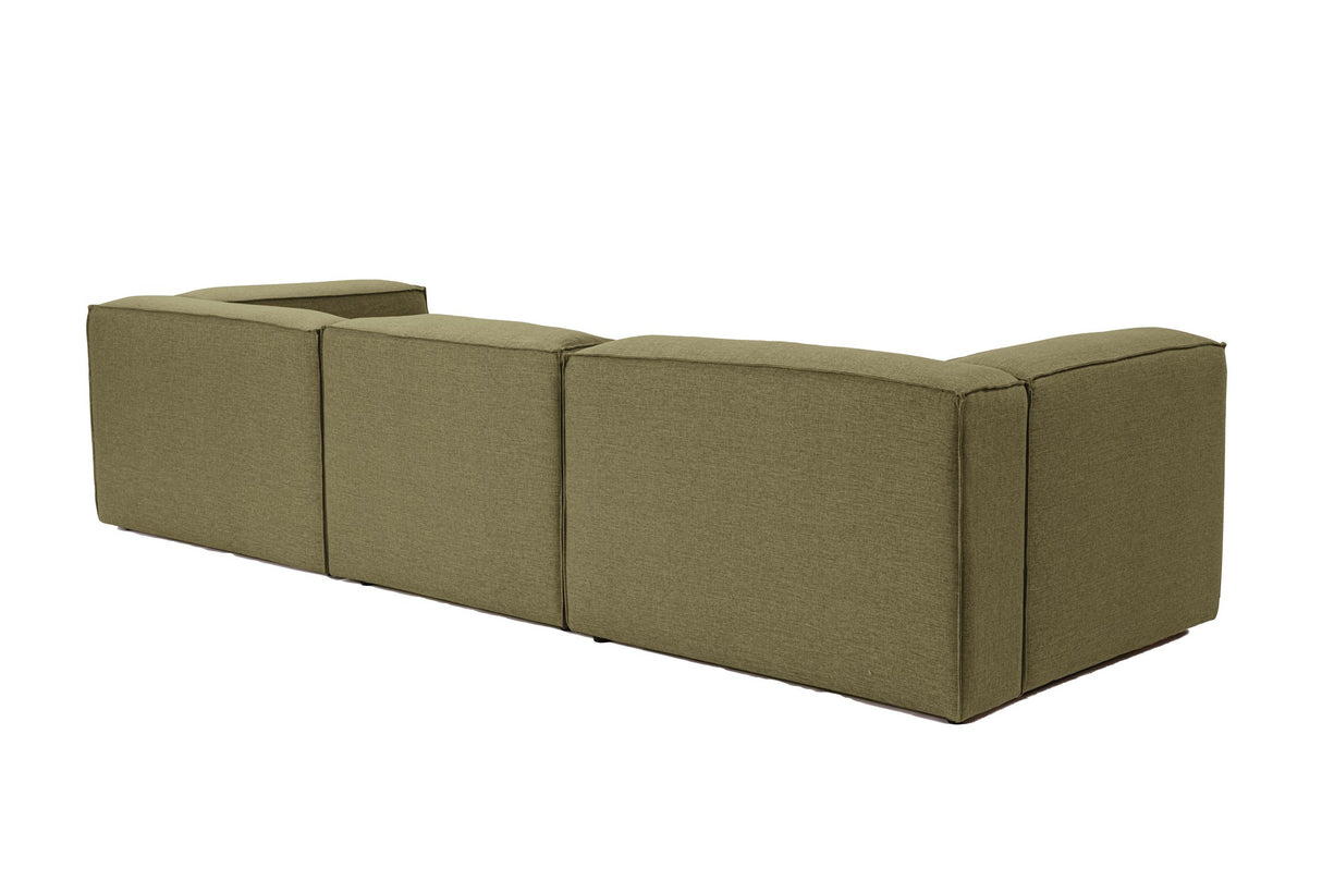 Modulare Bank 3-Sitzer mit Hocker Fora Green