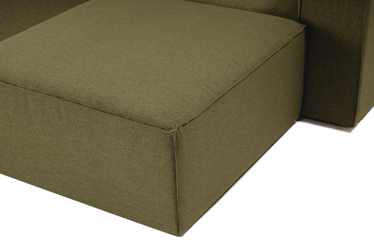 Modulare Bank 3-Sitzer mit Hocker Fora Green