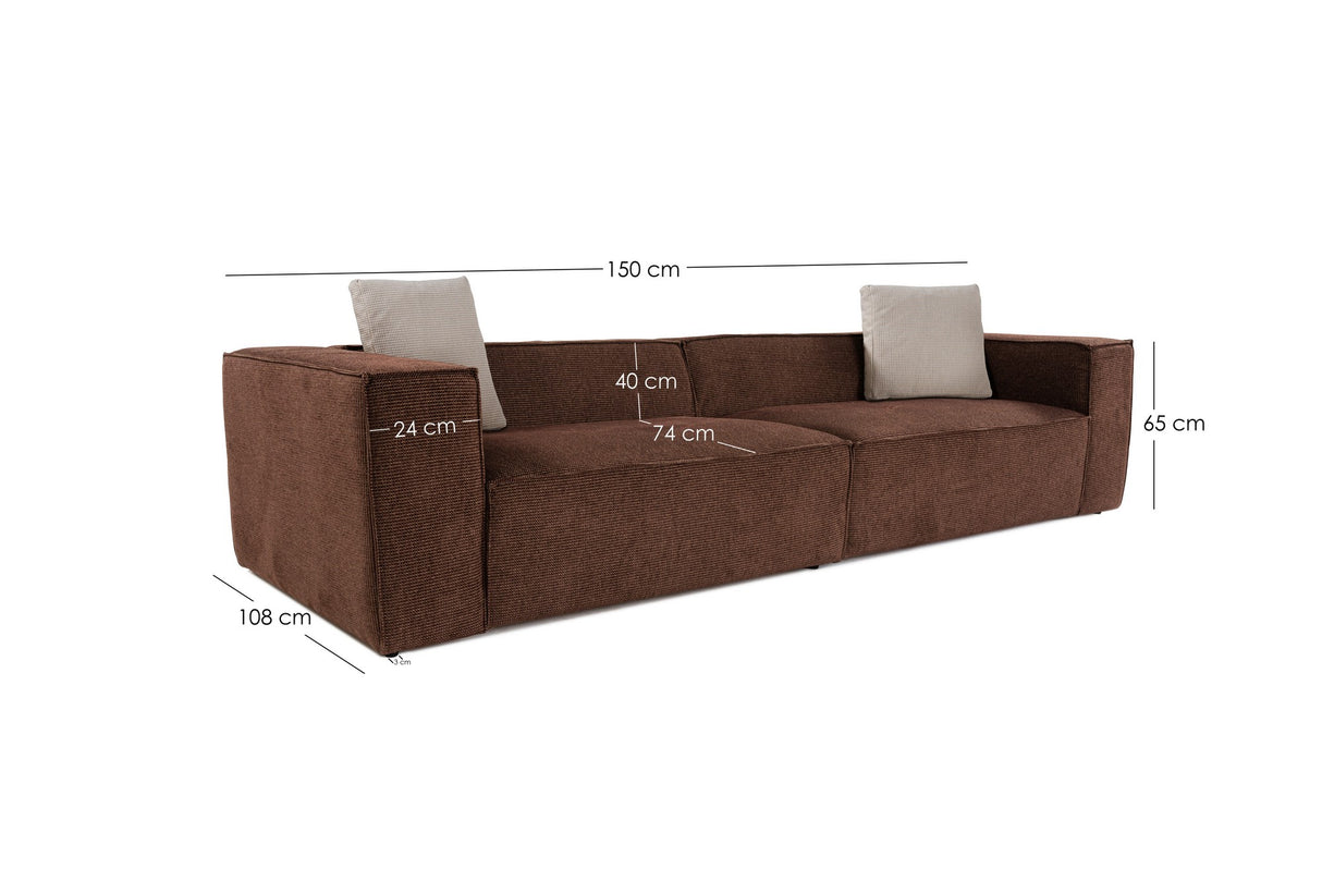 4-Sitzer-Sofa Lora Brown