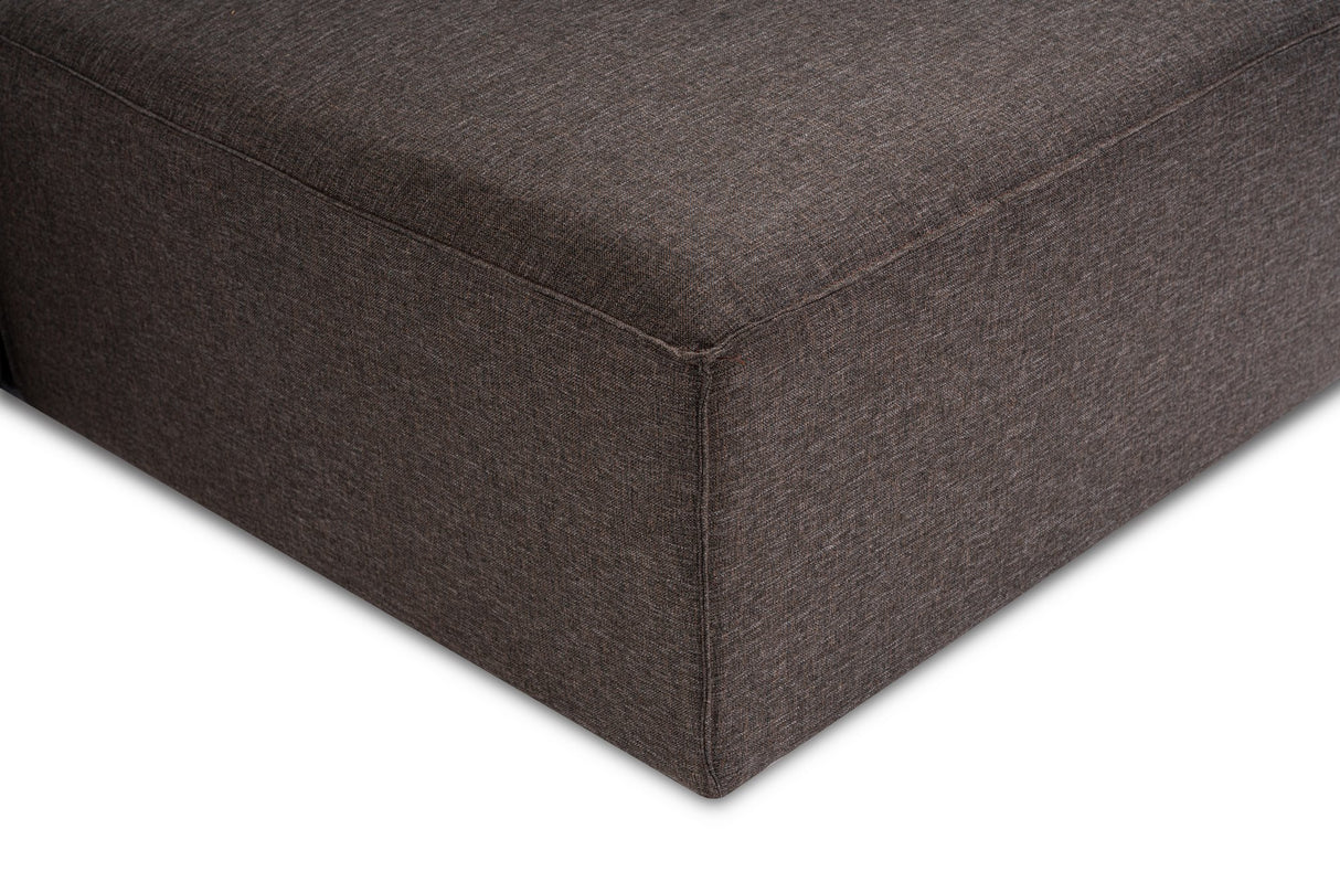 Modulares Sofa 3-Sitzer mit Hocker-Foren dunkelbraun