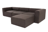 Modulares Sofa 3-Sitzer mit Hocker-Foren dunkelbraun