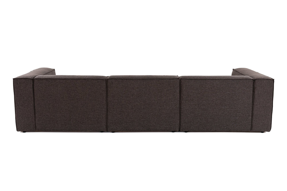 Modulares Sofa 3-Sitzer mit Hocker-Foren dunkelbraun