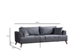 3-Sitzer-Sofa Buhara Dunkelgrau