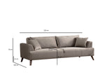 3-Sitzer-Sofa Buhara Hellgrau