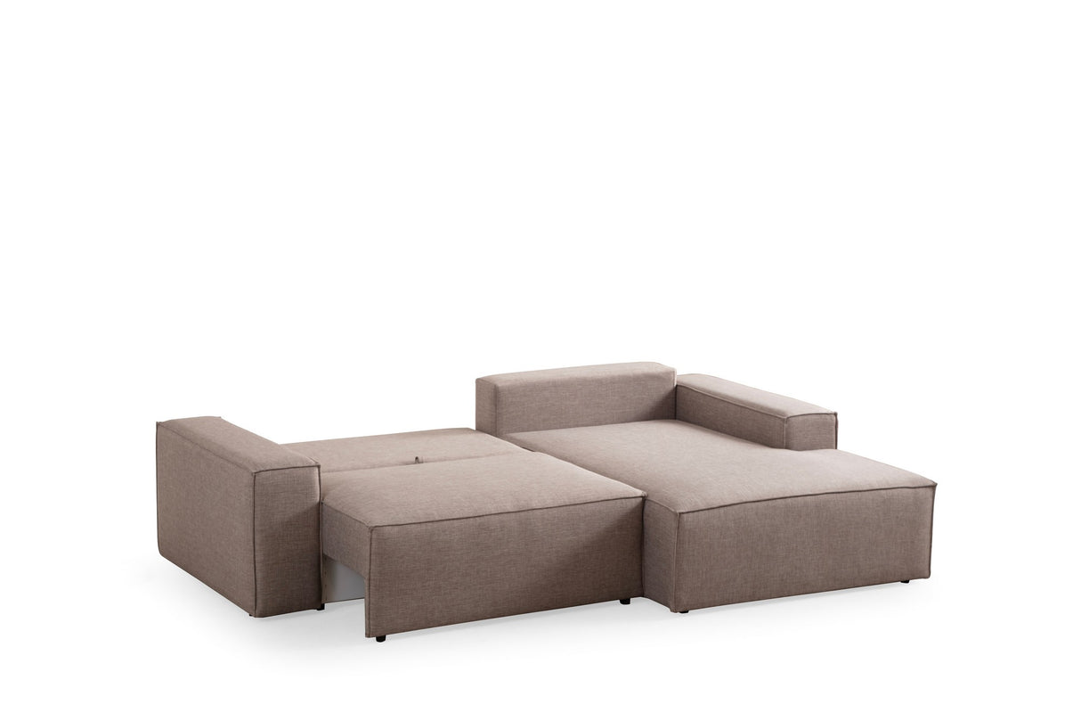 Ecksofa mit Schlaffunktion rechts Pirlo Brown