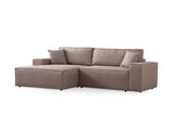 Ecksofa mit Schlaffunktion Links Pirlo Brown