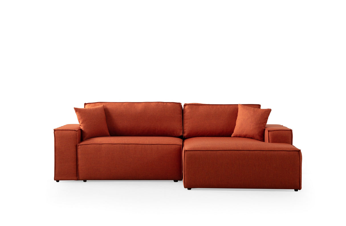 Ecksofa mit Schlaffunktion rechts Pirlo Orange