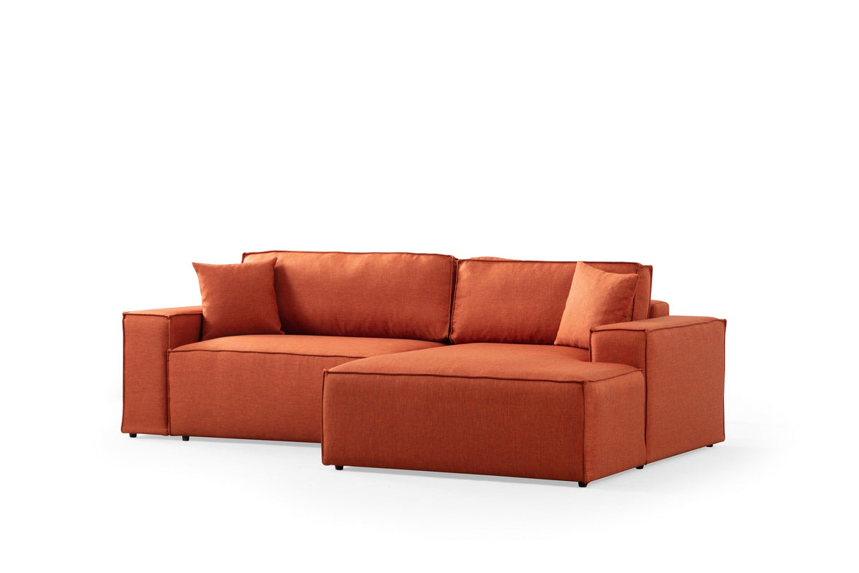 Ecksofa mit Schlaffunktion rechts Pirlo Orange