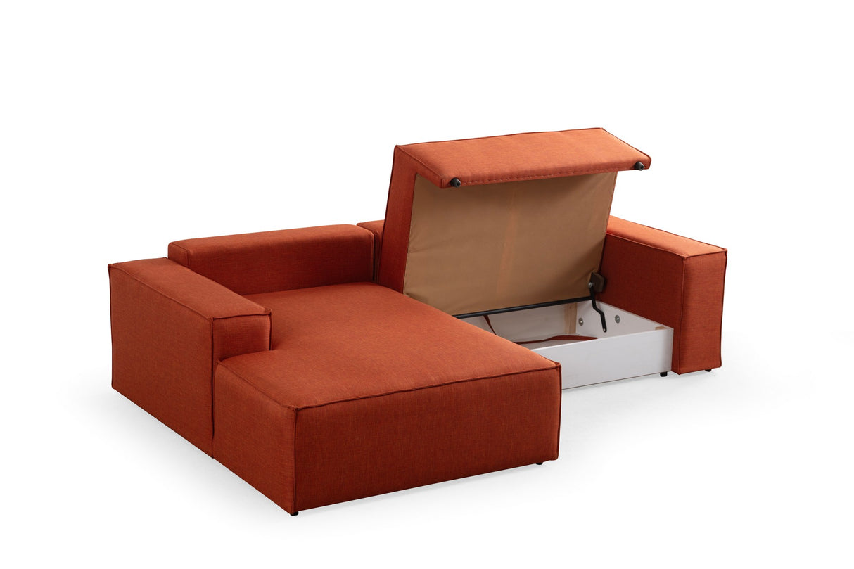 Ecksofa mit Schlaffunktion Links Pirlo Orange