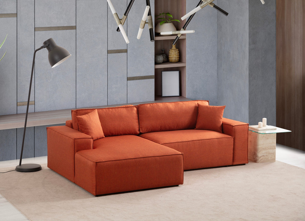 Ecksofa mit Schlaffunktion Links Pirlo Orange