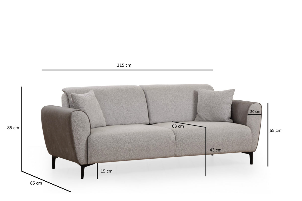 3-Sitzer-Schlafsofa Aren Grau