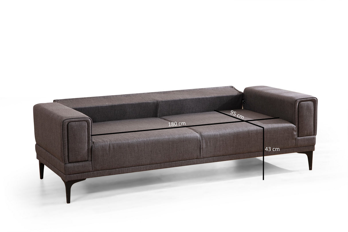 3-Sitzer-Schlafsofa Horizon Dunkelgrau