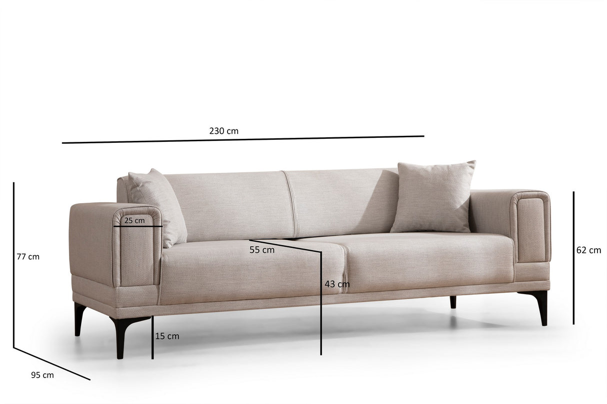 3-Sitzer-Schlafsofa Horizon Ecru