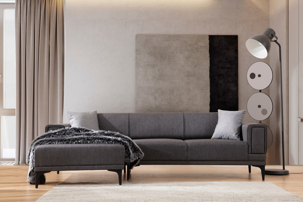 Ecksofa mit Schlaffunktion Left Horizon Dark Grey