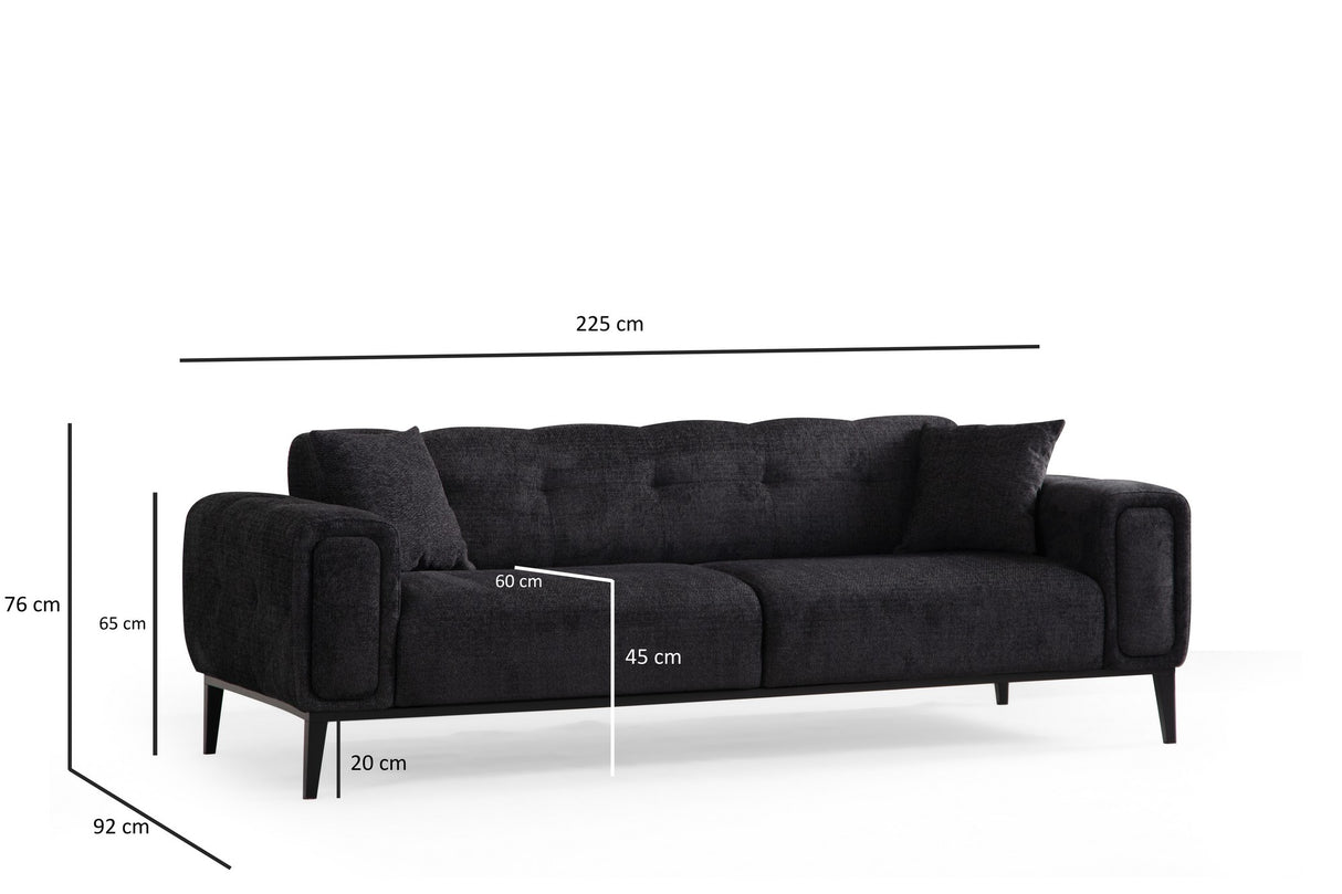 3-Sitzer-Schlafsofa Athena Schwarz