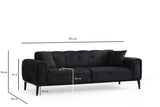 3-Sitzer-Schlafsofa Athena Schwarz