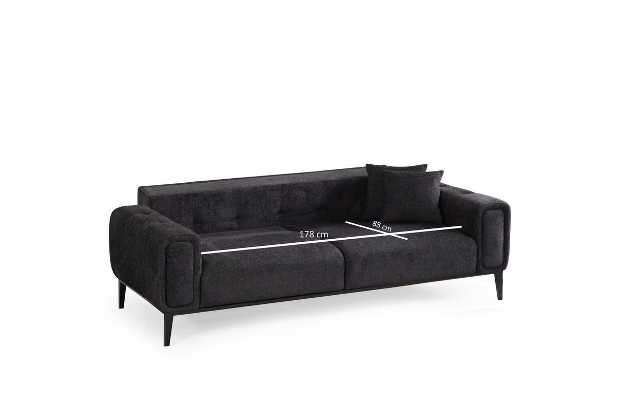 3-Sitzer-Schlafsofa Athena Schwarz